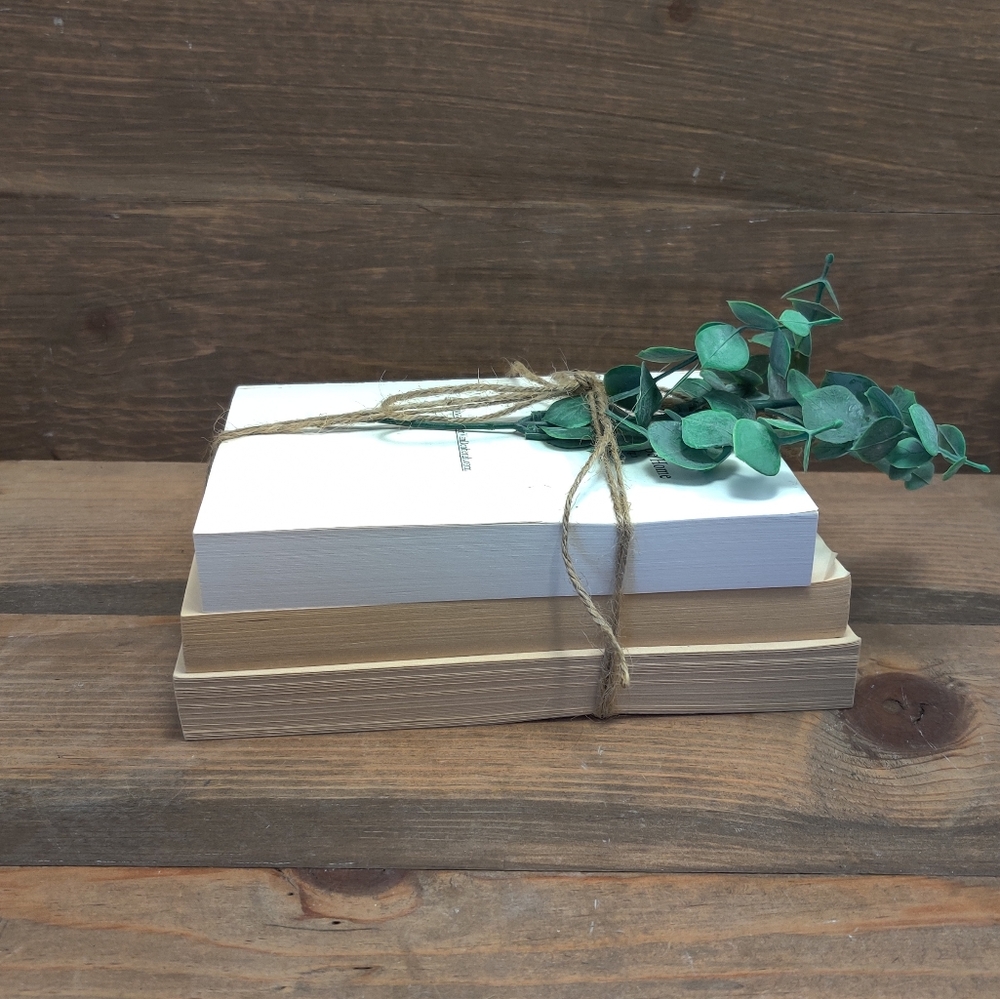 Handmade book stack with greenery - Picture 2 of 6